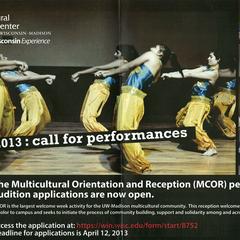 Call for performers for 2013 MCOR