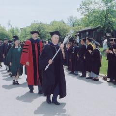 Chancellor Emeritus Edward W. Weidner leading processional at 2001 commencement