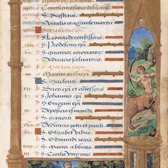 Leaf from a calendar, November, probably from a Book of Hours