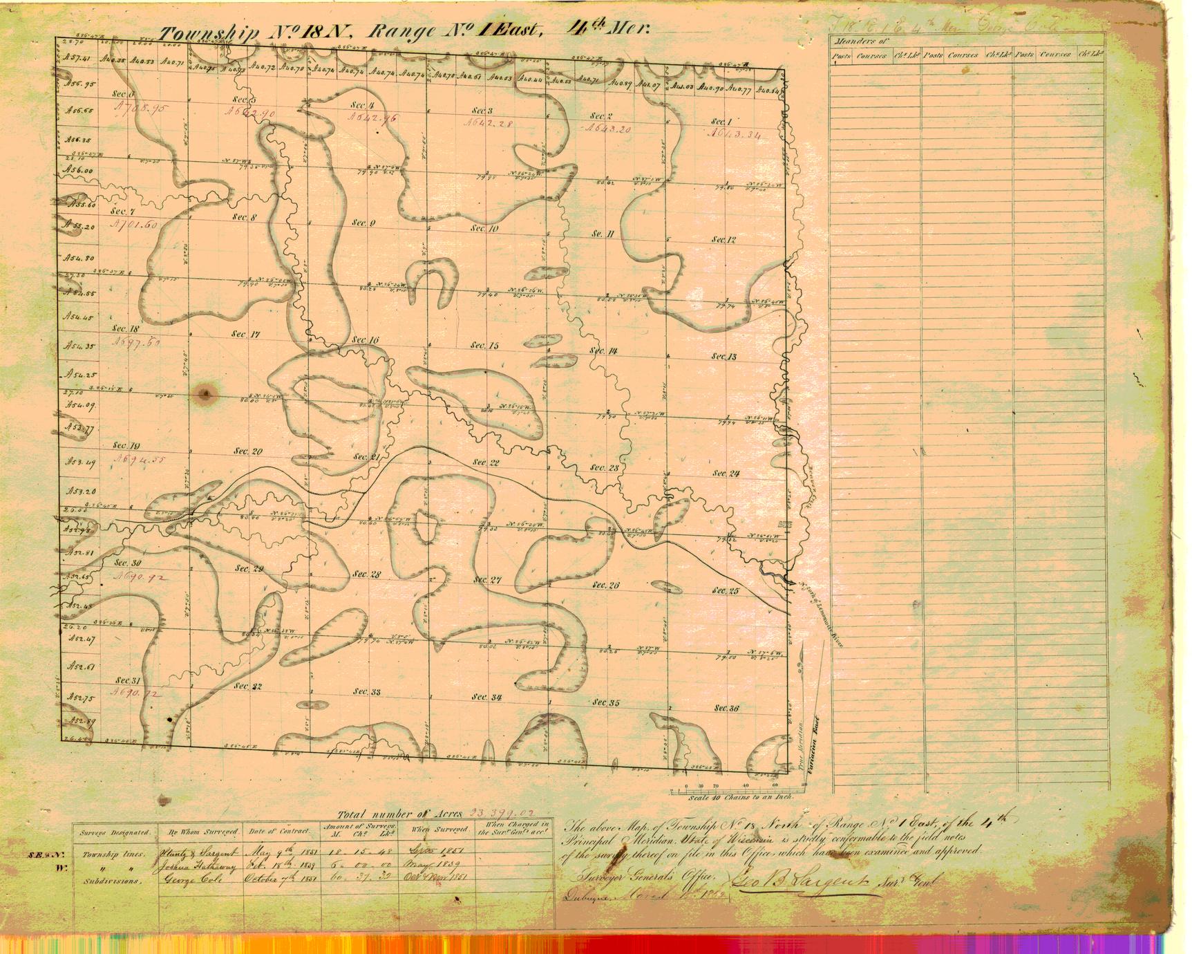 [Public Land Survey System map: Wisconsin Township 18 North, Range 01 East]