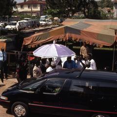 People leaving Olashore's on Iloko Day