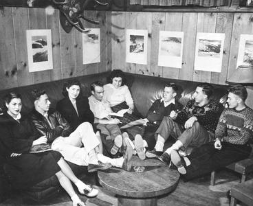 Kicking back at the Hoofers quarters, late 1940s
