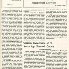 The Turnverein, the Turner Hall, and other early day recreational activities