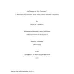 Are Humans the Only Theorizers?: A Philosophical Examination of the Theory-Theory of Human Uniqueness