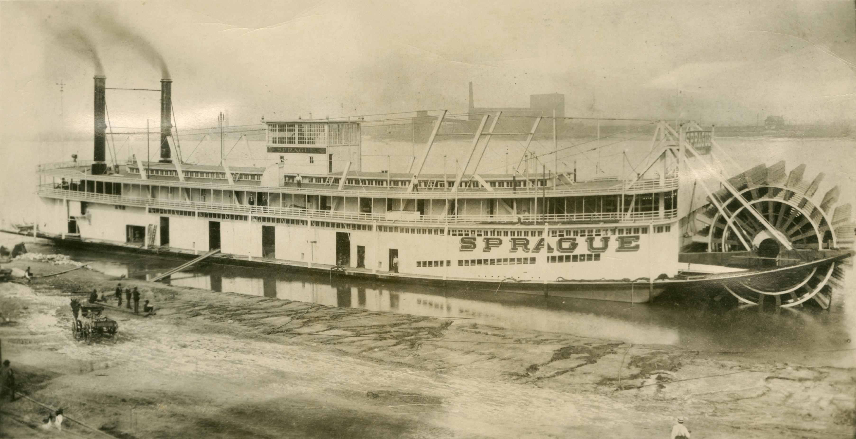 1915年製 STEAMBOAT WAVE BACK River Boat with Barge — Calisphere