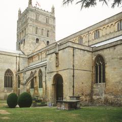 Tewkesbury Abbey view from the northwest