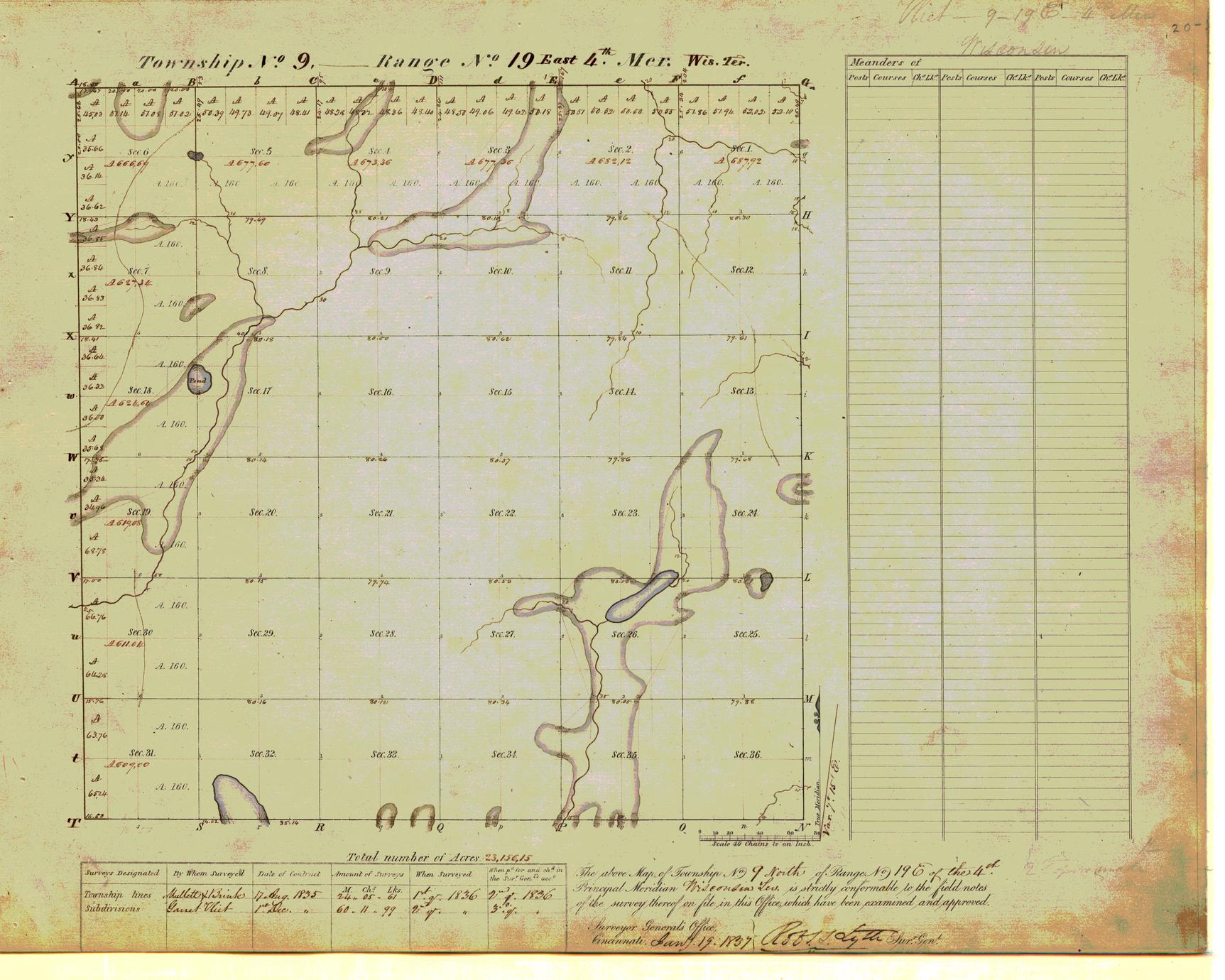 [Public Land Survey System map: Wisconsin Township 09 North, Range 19 East]