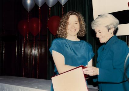 Jennifer Vigil receives 1990 Student Leadership Award