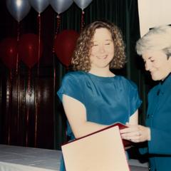 Jennifer Vigil receives 1990 Student Leadership Award