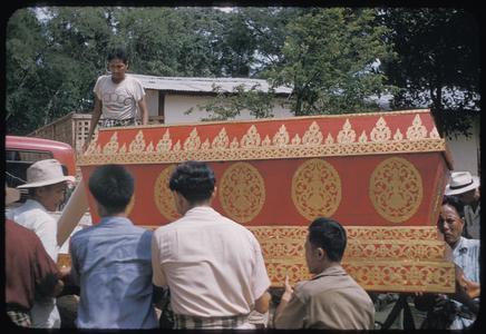Red and gold coffin