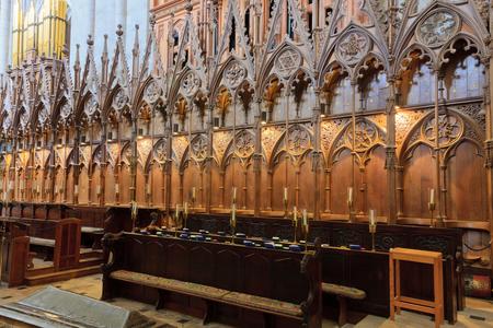 Winchester Cathedral interior choir stalls