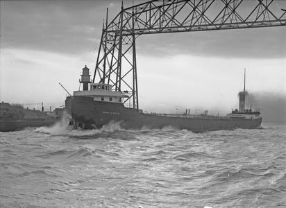 George W. Perkins Passes Duluth Bridge