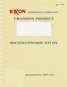 Report on current conditions : socioeconomic assessment, Exxon Crandon Project