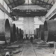 Boiler shop at McDougall Duluth constructing shells for Scotch-Marine