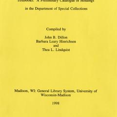 The Frances Ellis Collection of North American German Textbooks : a preliminary catalogue of holdings in the Department of Special Collections