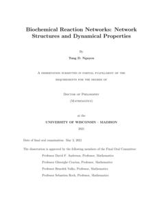 Biochemical Reaction Networks: Network Structures and Dynamical Properties