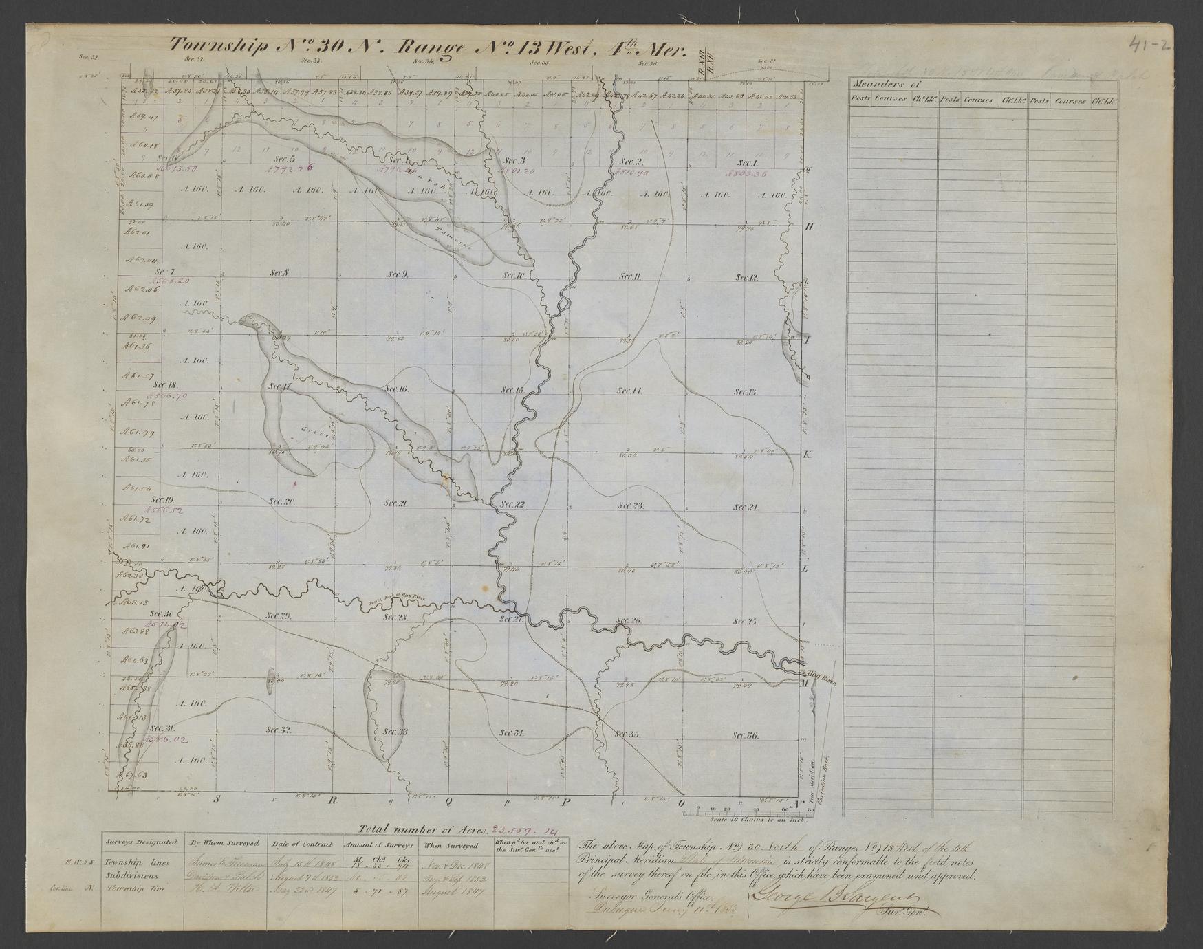 [Public Land Survey System map: Wisconsin Township 30 North, Range 13 West]