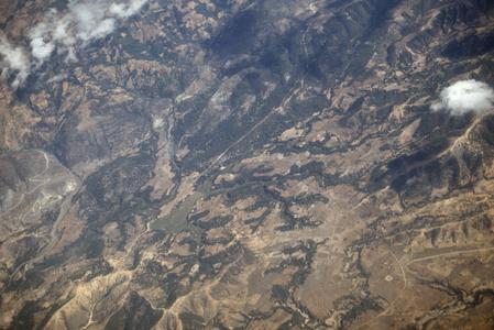 Aerial view of landscape west of Guatemala City.