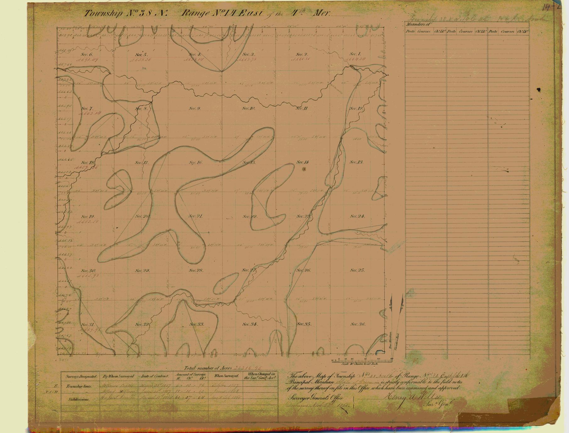 [Public Land Survey System map: Wisconsin Township 38 North, Range 14 East]