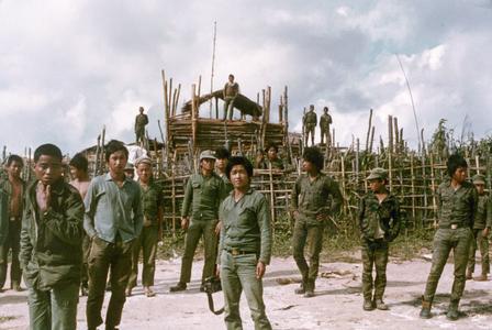 A village military defense camp in Houa Khong Province