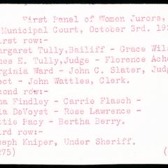 First panel of women jurors