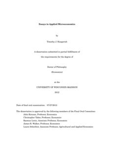 Essays in Applied Microeconomics