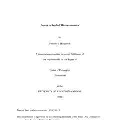 Essays in Applied Microeconomics