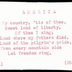 "America" - first verse