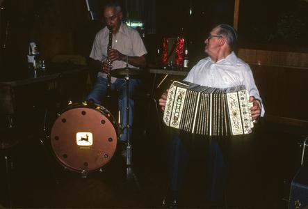 Harold Blaisdell and Clarence Metzdorf perform