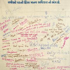 Signature campaign of slogans at R.N. Pitti B.Ed. College for Women
