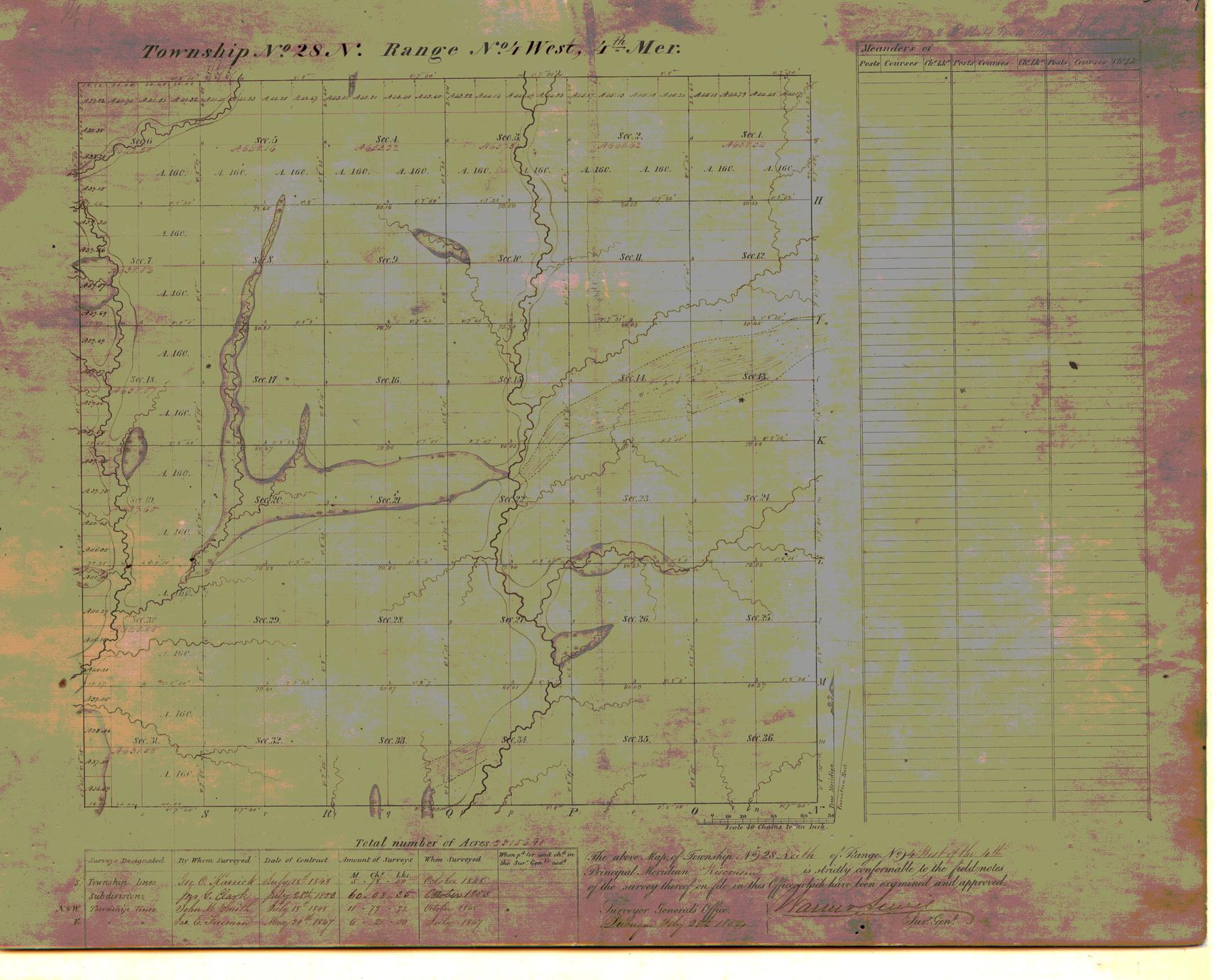 [Public Land Survey System map: Wisconsin Township 28 North, Range 04 West]