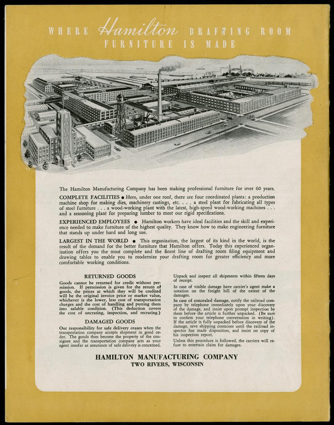 Liberty line Hamilton drafting room equipment Catalog No. 13S