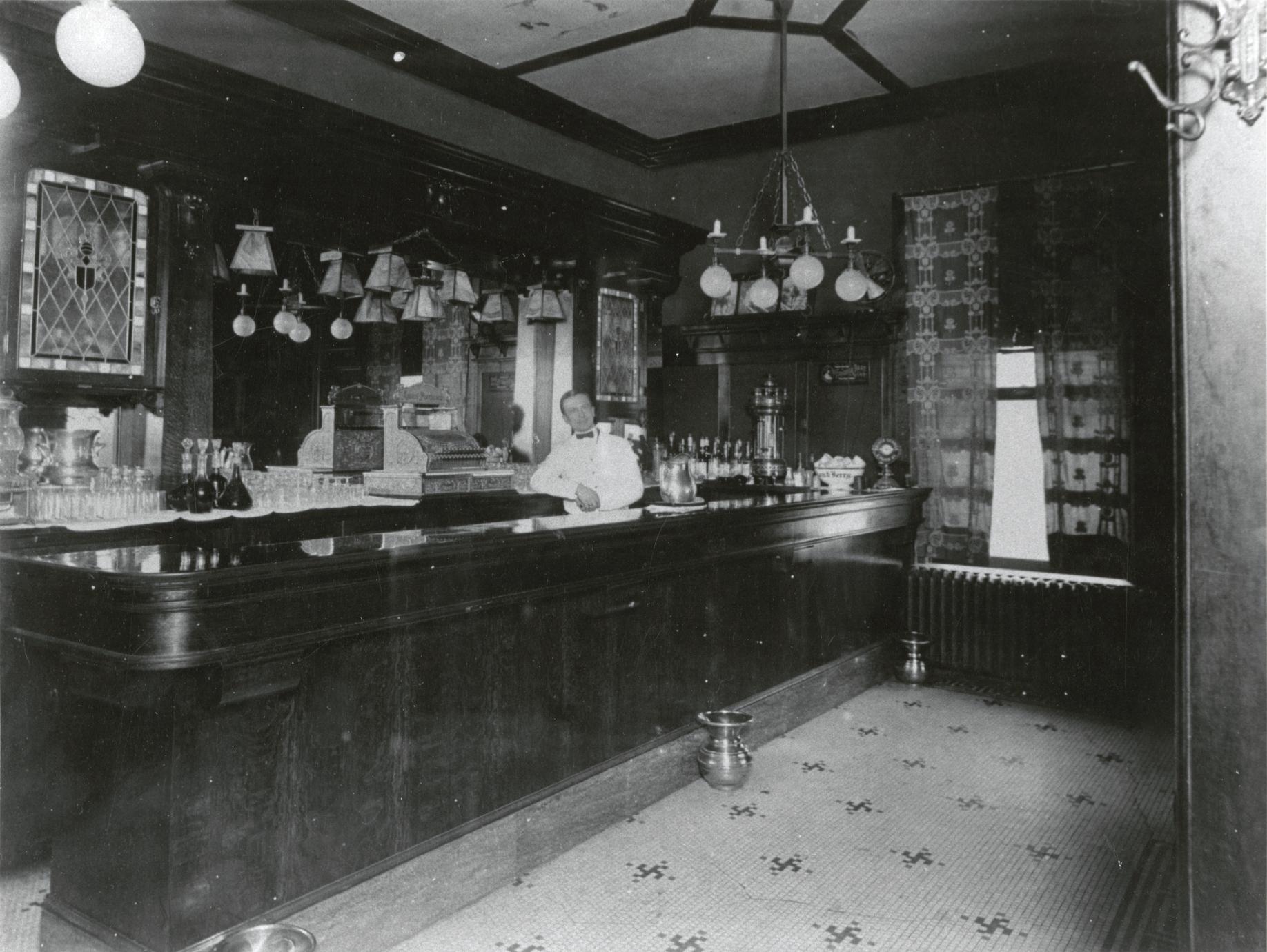 The bar in the Menasha Hotel