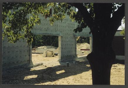 View of wall under construction for Science Building