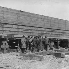 Launching a Barge for the Construction of Superior Entry