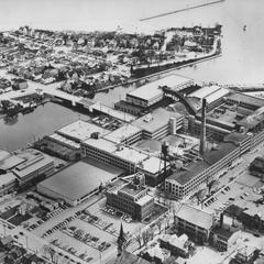 Aerial view of Hamilton Manufacturing Company main plant looking southeast