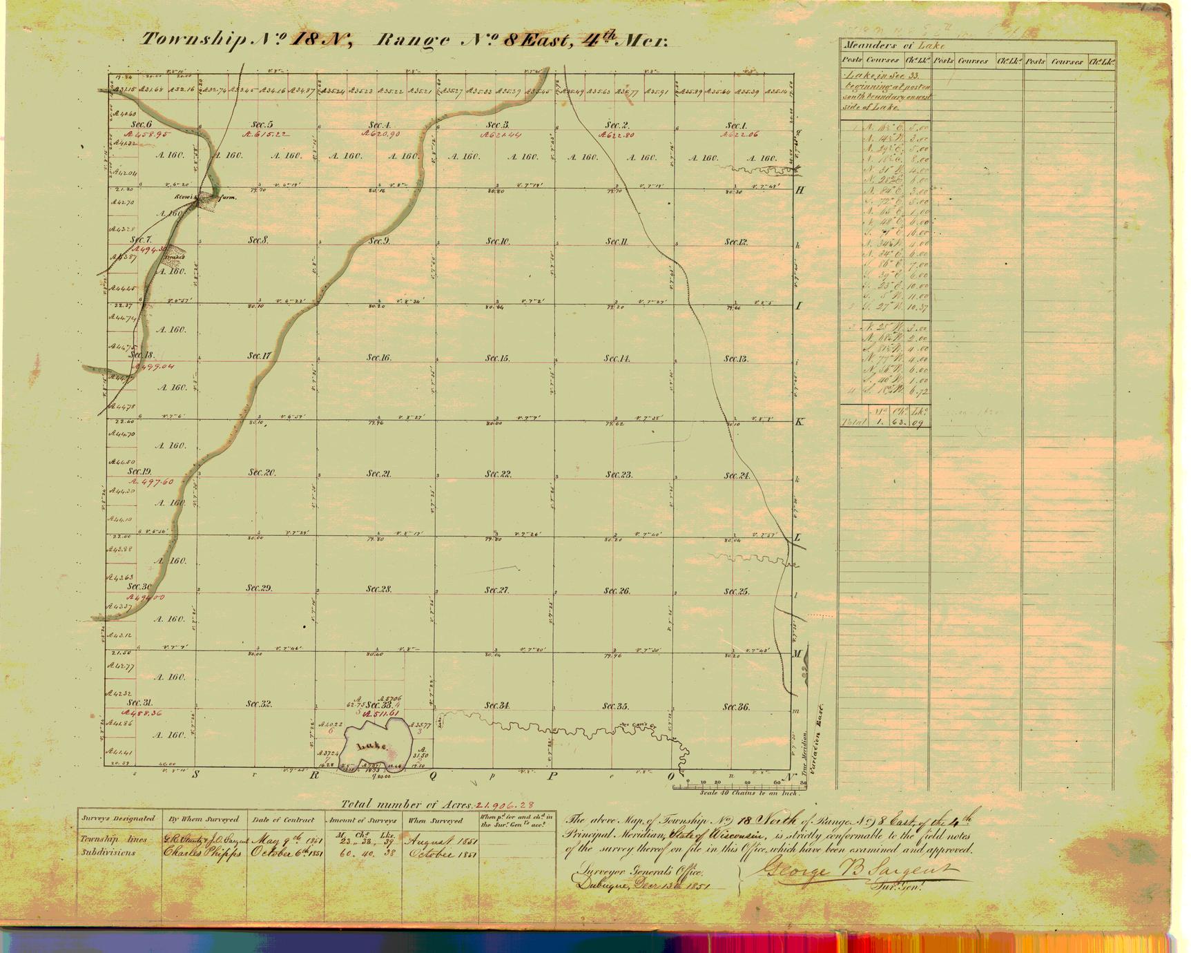 [Public Land Survey System map: Wisconsin Township 18 North, Range 08 East]