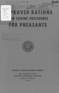Improved rations and feeding procedures for pheasants