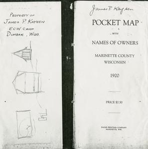 Pocket map with names of owners, Marinette County, Wisconsin, 1920