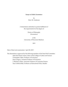 Essays in Public Economics