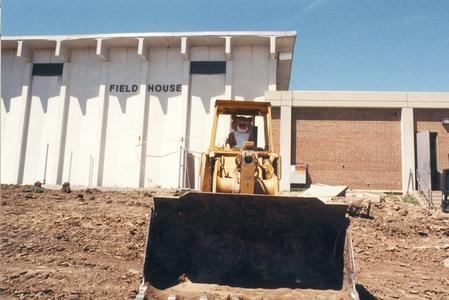 Corby helping during construction