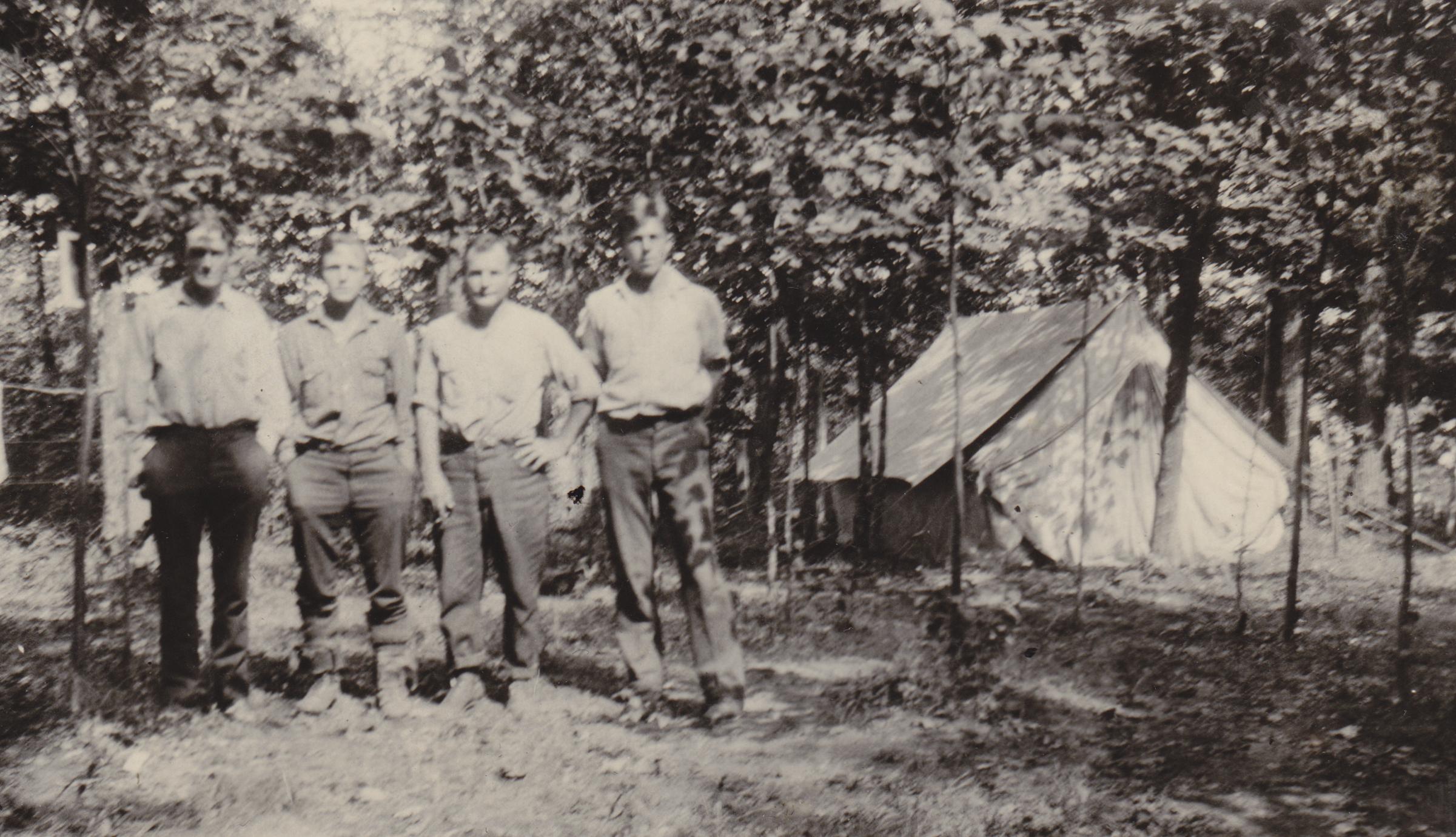 Geologists at Lyman Lake camp