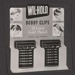 An advertisement for Wil-Hold bobby clips