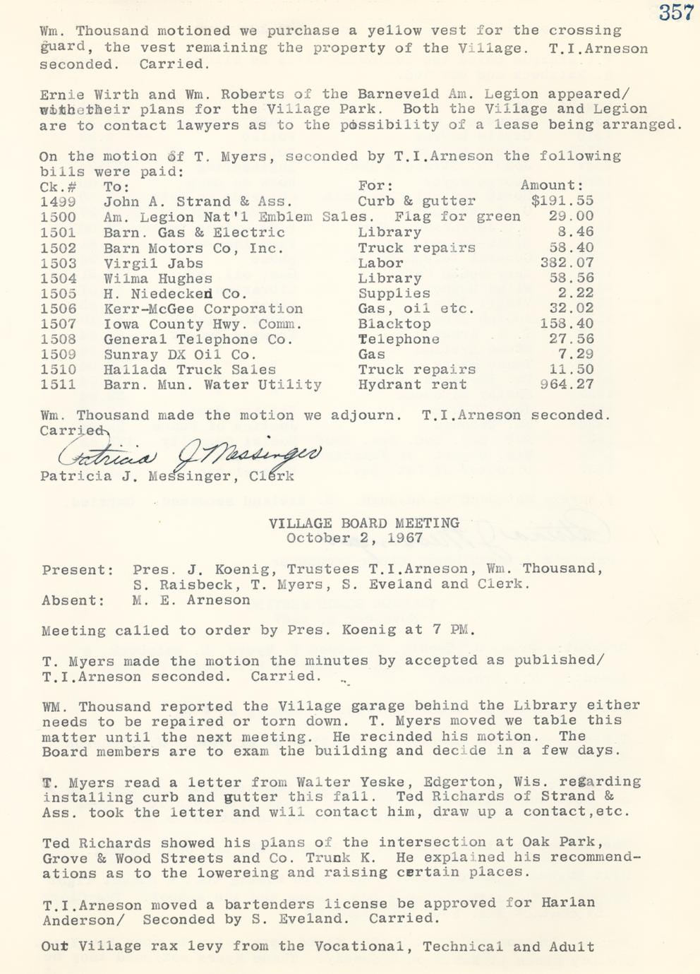[Public records of the Village of Barneveld] (9 Volumes) Full view