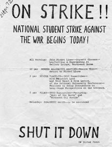 National student strike against the war flier