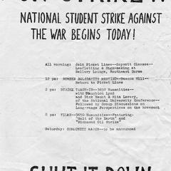 National student strike against the war flier
