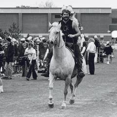 Gene Lamoureaux as the homecoming Indian mascot