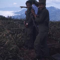 Soldiers in bamboo area
