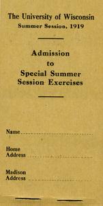 Special summer session excercises ticket book
