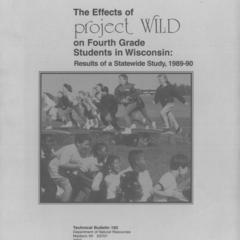 Theeffects of Project WILD on fourth grade students in Wisconsin : results of a statewide study, 1989-90